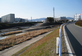 茨木川 安威川 合流地点 茨木川 安威川 合流地点